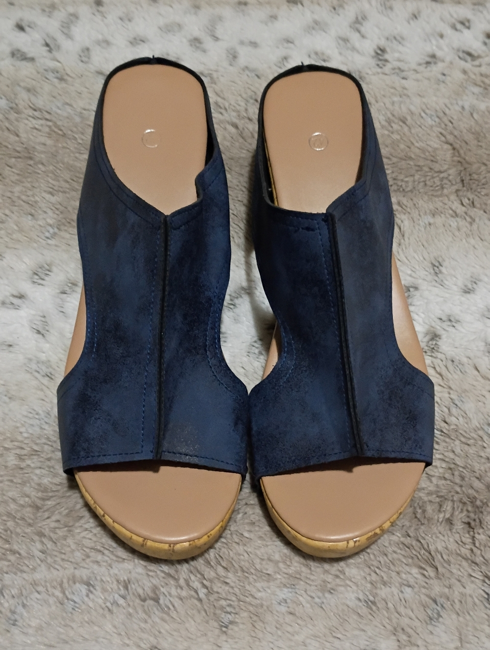 Women’s Blue Crossover Slide Sandals